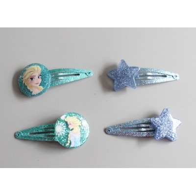 frozen snow white printed 4PCS hair pin for little girl